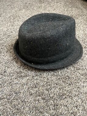 Speckled Wool Pork Pie Hat - Charcoal